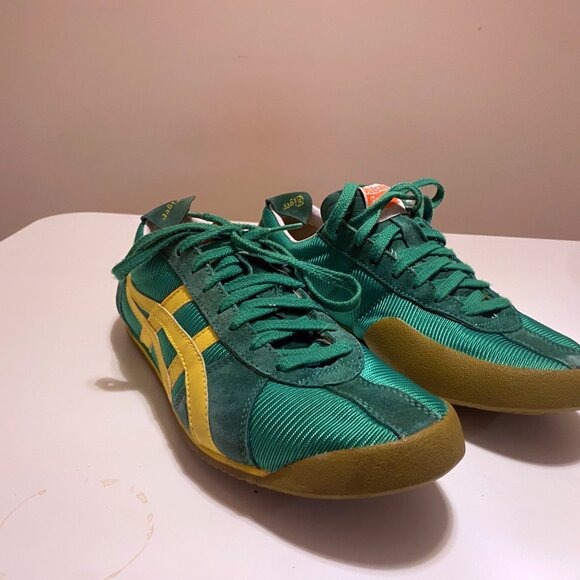 COPY - ONITSUKA TIGER OASICS Vintage Retro Green Yellow Men's Sneakers SIZE 9.5 - Picture 2 of 5